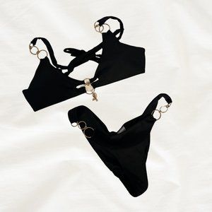 Black Bahimi Bikni set with Gold Detail